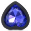 Анальна пробка з синім кристалом Silicone Jewelled Butt Plug Heart Small, чорна - Фото №4