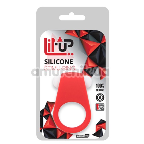 Виброкольцо Lit-Up Silicone Stimu-Ring 4, красное