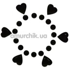 Украшения для сосков Nipple Stickers Hearts, черные - Фото №1