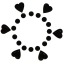 Украшения для сосков Nipple Stickers Hearts, черные - Фото №0