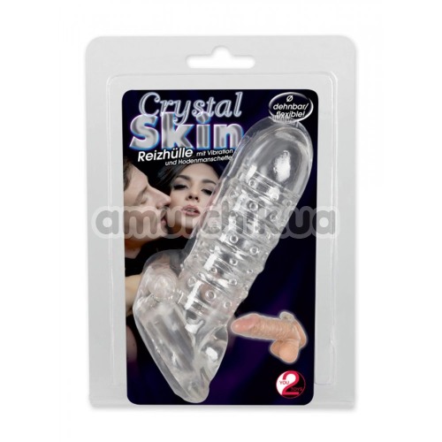 Насадка на пенис с вибрацией Crystal Skin Reizhulle, прозрачная