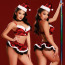 Костюм новогодний JSY Sexy Lingerie 8112, красный: юбка + топ + головной убор + трусики-стринги - Фото №3