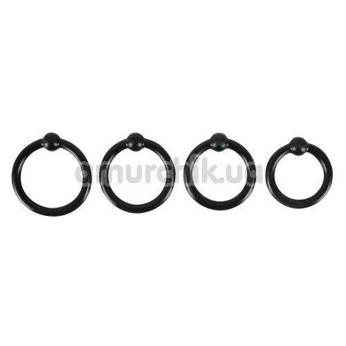 Набір з 4 ерекційних кілець Rebel Silicone Cock Ring Set, чорний