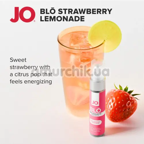 Гель для орального секса с охлаждающим эффектом JO Blo Strawberry Lemonade - клубничный лимонад, 30 мл