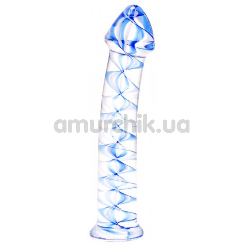Фалоімітатор Kinx Spiraled Ice G-Spot Dildo, блакитний - Фото №1