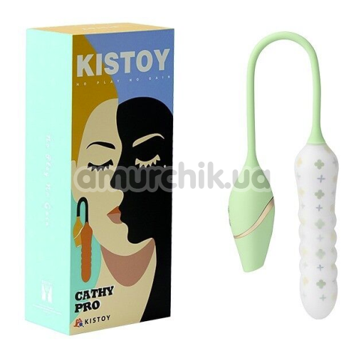Симулятор орального секса для женщин с пульсацией Kistoy Cathy Pro, зеленый