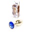 Анальная пробка с синим кристаллом Exclusivity Jewellery Gold Plug, золотая - Фото №7