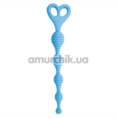 Анальная цепочка Bum Buddies Anal Beads Silicone Stripes, голубая - Фото №1