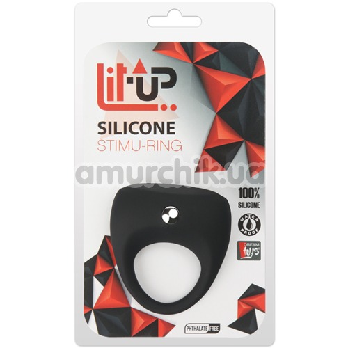 Виброкольцо Lit-Up Silicone Stimu-Ring 7, черное