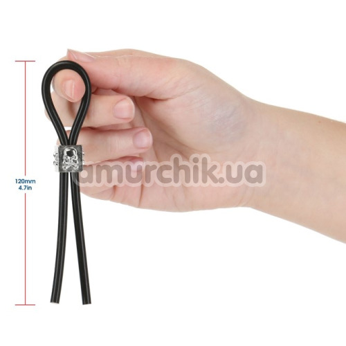 Эрекционное кольцо для члена Lux Active Tether Adjustable Silicone Cock Tie, черное