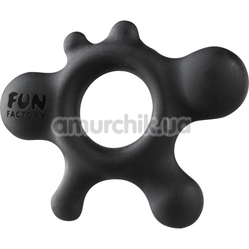 Эрекционное кольцо Fun Factory Rain, черное - Фото №1