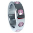 Эрекционное кольцо с розовыми кристаллами Boss Series Metal Ring Diamonds Large, серебряное - Фото №2