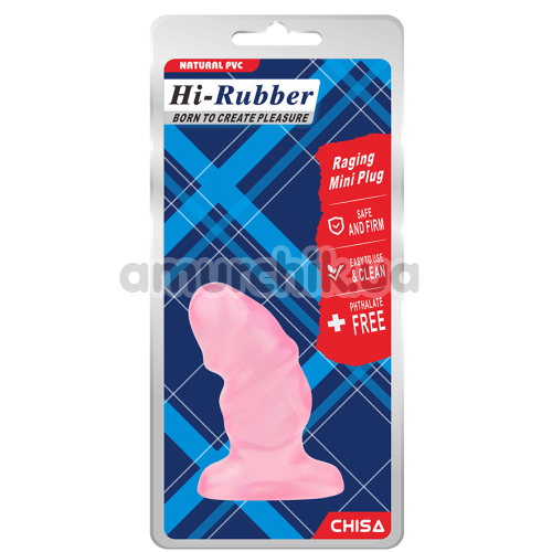 Анальная пробка Hi-Rubber Raging Mini Plug, розовая