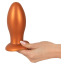 Анальная пробка Anos Big Soft Butt Plug, оранжевая - Фото №4