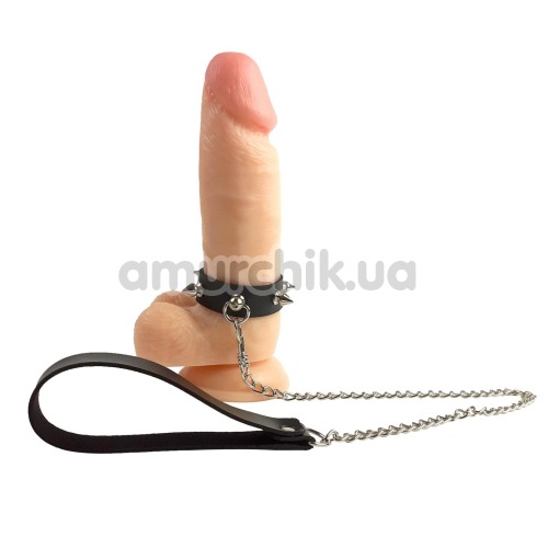 Ерекційне кільце для члена з повідком Art of Sex Penis Ring, чорне