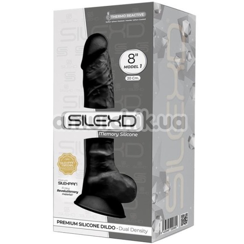 Фалоімітатор Silexd Premium Silicone Dildo Model 1 Size 8, чорний