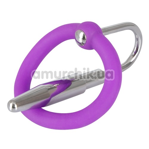 Уретральная вставка с кольцом Penis Plug With A Silicone Glans Ring