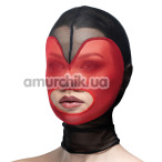 Маска Feral Feelings Hearts Mask - відкритий рот, чорно-червона - Фото №1
