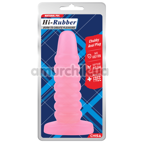 Анальная пробка Hi-Rubber Chubby Anal Plug, розовая