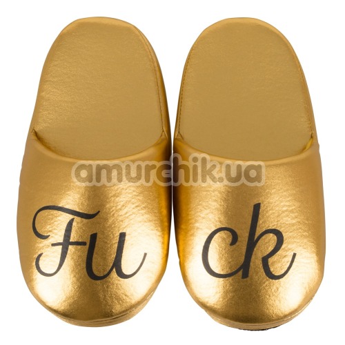 Тапочки Fuck Puschen, золотые - Фото №1