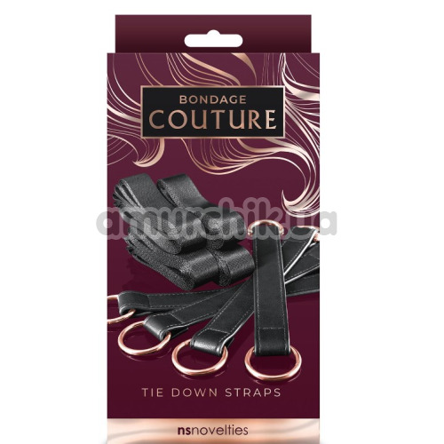 Ремінці для фіксації до ліжка Bondage Couture Tie Down Straps, чорні