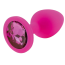 Анальная пробка с розовым кристаллом RelaXxxx Silicone Plug Medium, розовая - Фото №0