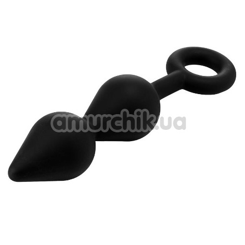 Анальная пробка Fantasstic XL Double Drop Plug With Ring, черная