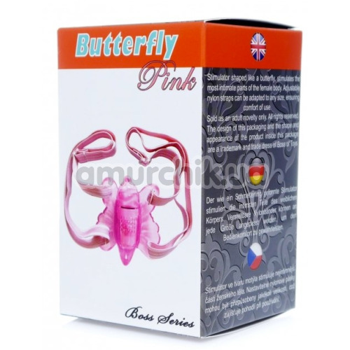 Вібратор-метелик Boss Series Butterfly Pink, рожевий
