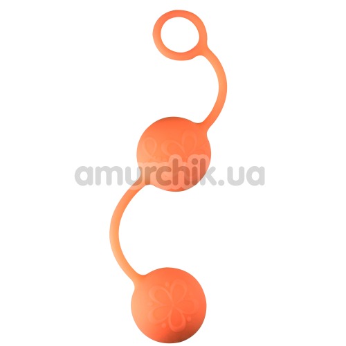 Вагинальные шарики Little Frisky ребристые, оранжевые - Фото №1