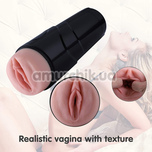 Мастурбатор з вібрацією Hismith Rechargeable Vagina Or Anal Sex Male Masturbator, тілесний