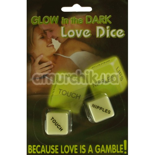 Секс-игра кубики Glow in the Dark Love Dice английская версия, светящиеся в темноте
