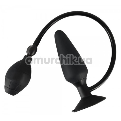 Анальный расширитель True Black Inflatable Butt Plug L, черный