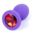 Анальная пробка с красным кристаллом Exclusivity Jewellery Silicon Plug S, фиолетовая - Фото №2