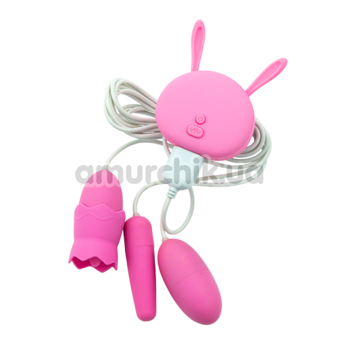 Анально-вагінально-кліторальний вібратор Tongue Lick Mimi Toy EG-009A3, рожевий - Фото №1