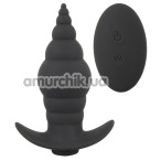 Анальная пробка с вибрацией Black Velvets RC Butt Plug, черная - Фото №1