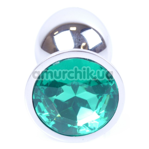 Анальная пробка с зеленым кристаллом Exclusivity Jewellery Silver Plug, серебряная
