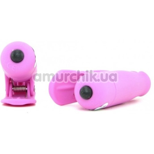Зажимы для сосков с вибрацией Wireless Vibrating Nipple Clamps, розовые