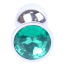 Анальная пробка с зеленым кристаллом Exclusivity Jewellery Silver Plug, серебряная - Фото №3