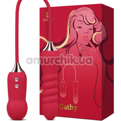 Симулятор орального секса для женщин с пульсацией KissToy Cathy, красный