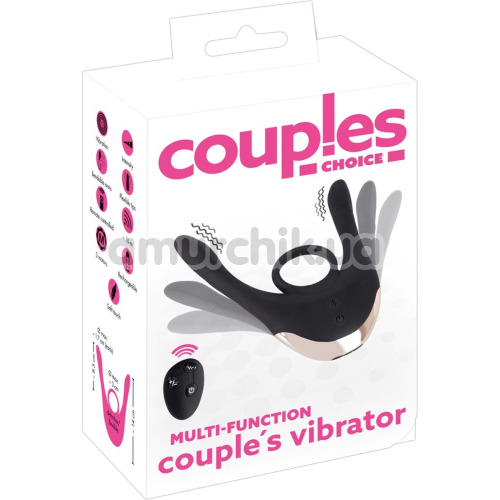 Віброкільце для члена Couples Choice Multi-function Couples Vibrator, чорне