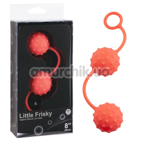 Вагинальные шарики Little Frisky с пупырышками, оранжевые