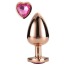 Анальная пробка с розовым кристаллом Gleaming Love Gold Plug Heart M, золотая - Фото №2