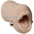 Симулятор орального сексу з вібрацією Sasha Grey Vibrating Deep Throat Sucker, тілесний - Фото №1