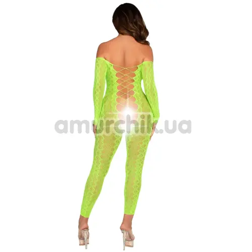 Комбинезон Leg Avenue Exotic Snake Crotchless Bodystocking, салатовый