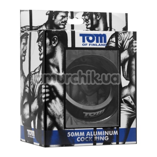 Кільце ерекційне Tom of Finland 50mm Aluminum Cock Ring, чорне