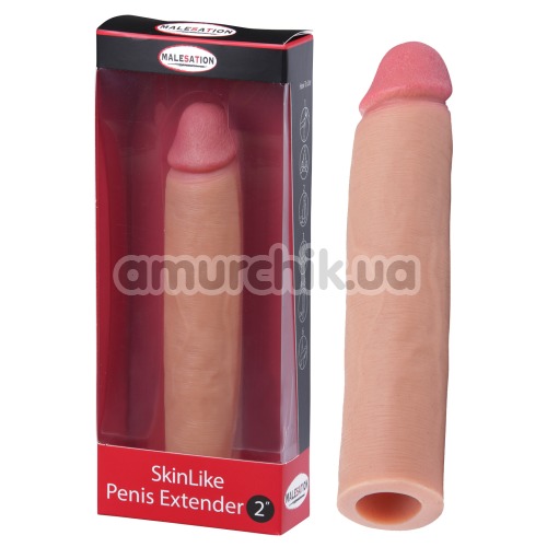 Насадка на пеніс Malesation SkinLike Penis Extender 2, тілесна