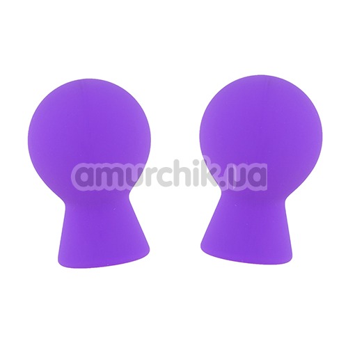 Вакуумные стимуляторы для сосков Lit-Up Silicone Nipple Suckers, фиолетовые - Фото №1
