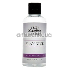 Масажна олія Fifty Shades of Grey Play Nice Vanilla Massage Oil - ваніль, 90 мл - Фото №1
