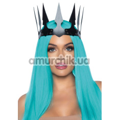 Корона Leg Avenue Faux Leather Spiked Crown, чорна - Фото №1