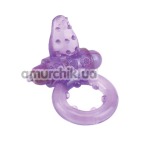 Виброкольцо Iso Stretch Nubby Clitoral Probe Cockring, фиолетовое - Фото №1